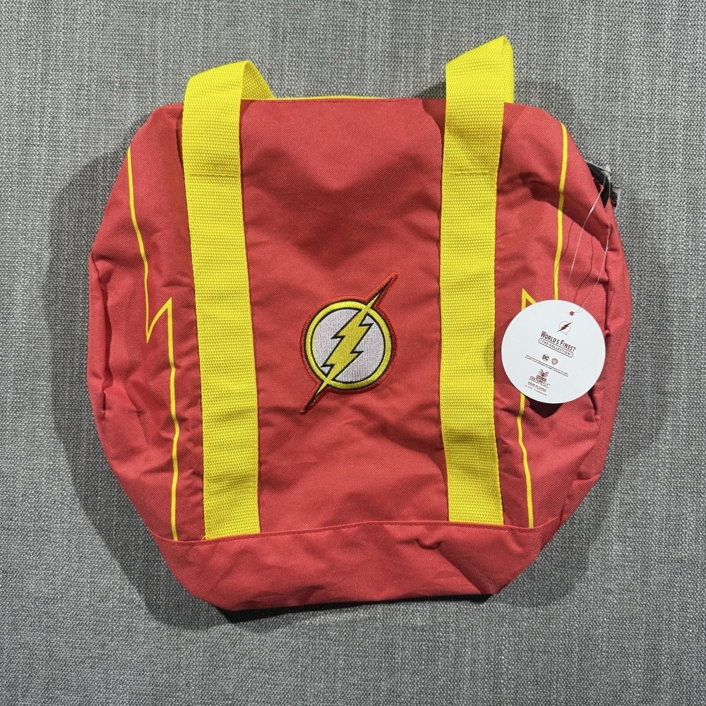 DC Comics Red 14" Flash Tote Bag Soft Case Lightweight Unisex Cartoon Logo